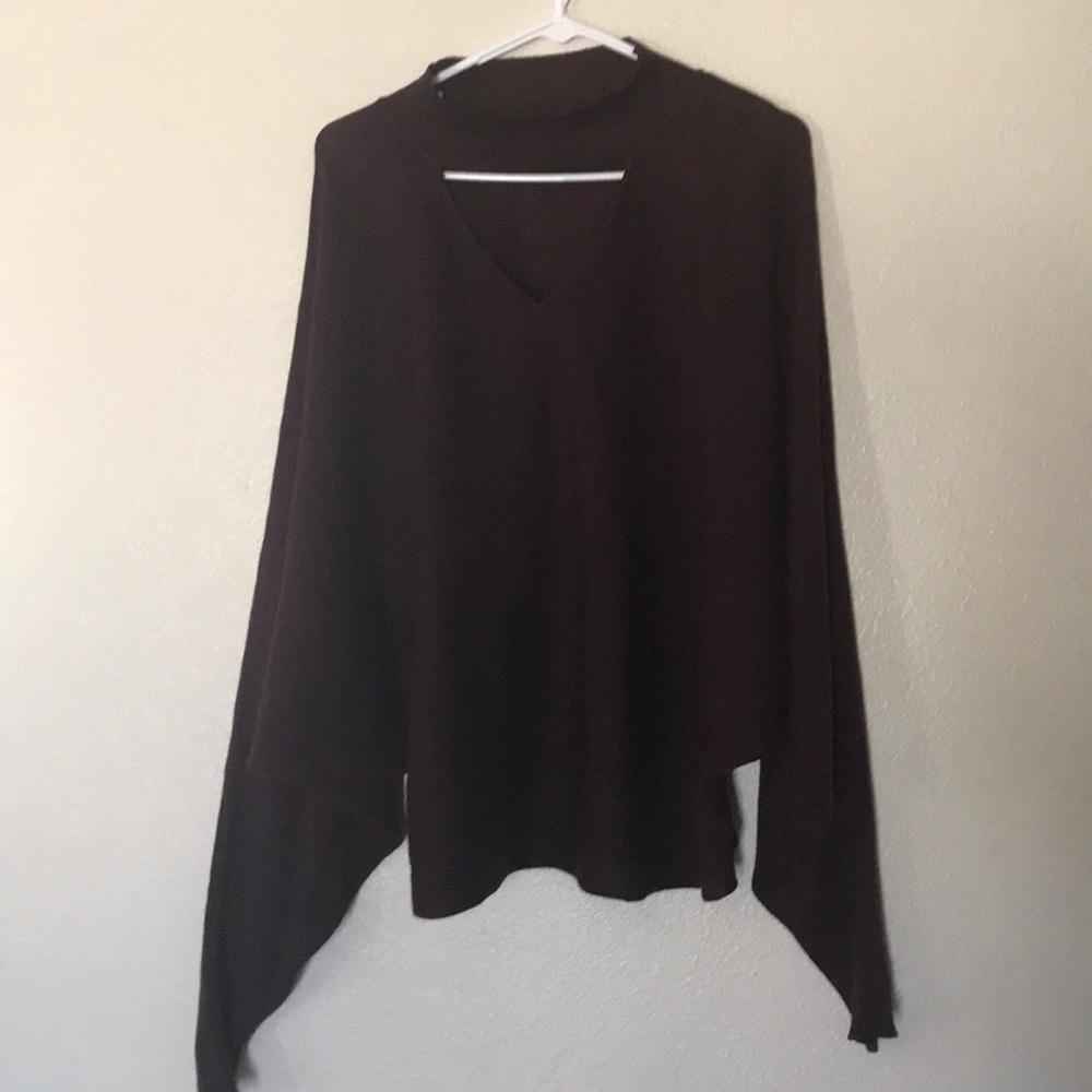 Maroon long sleeve baggy sweater